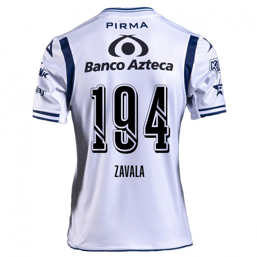 Kids Football Arath Zavala #194 White Navy Blue Home Jersey 2024/25 T-Shirt