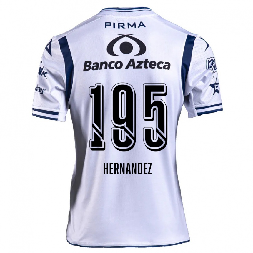 Kids Football Daniel Hernández #195 White Navy Blue Home Jersey 2024/25 T-Shirt