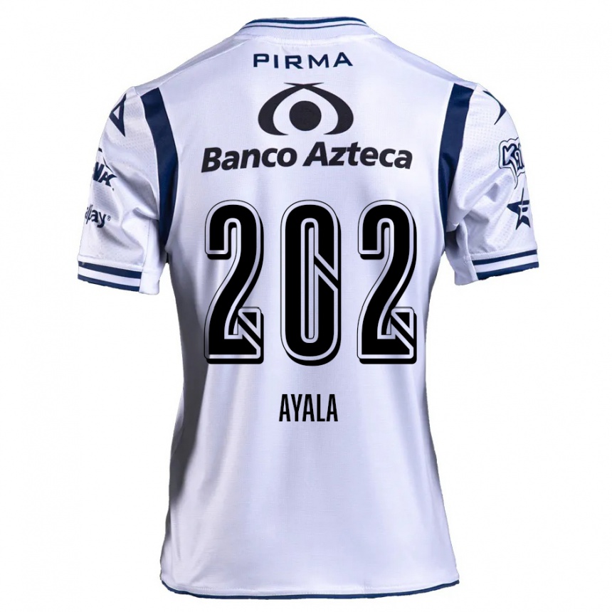 Kids Football Diego Ayala #202 White Navy Blue Home Jersey 2024/25 T-Shirt