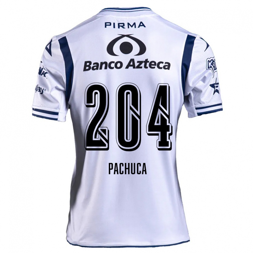 Kids Football José Pachuca #204 White Navy Blue Home Jersey 2024/25 T-Shirt