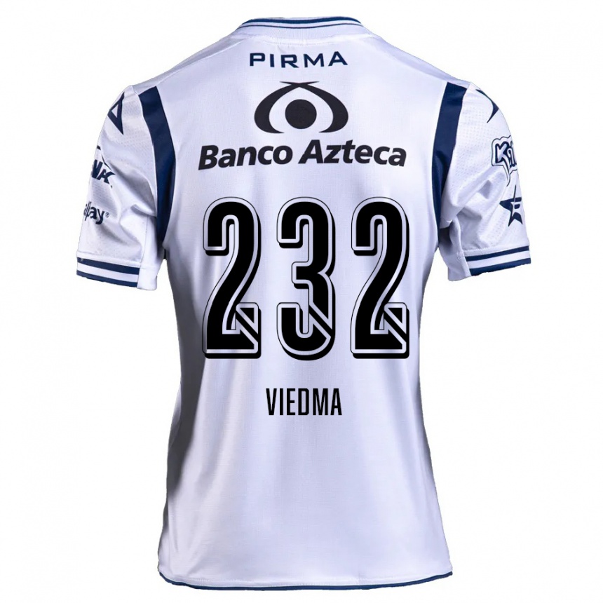 Kids Football Alvar Viedma #232 White Navy Blue Home Jersey 2024/25 T-Shirt