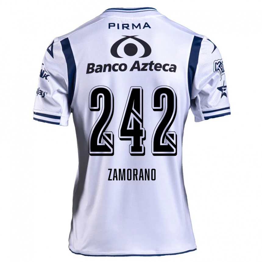 Kids Football Leonardo Zamorano #242 White Navy Blue Home Jersey 2024/25 T-Shirt