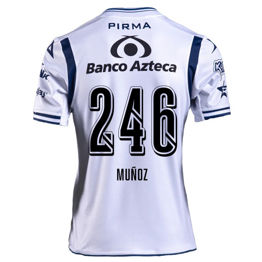 Kids Football Zamier Muñoz #246 White Navy Blue Home Jersey 2024/25 T-Shirt