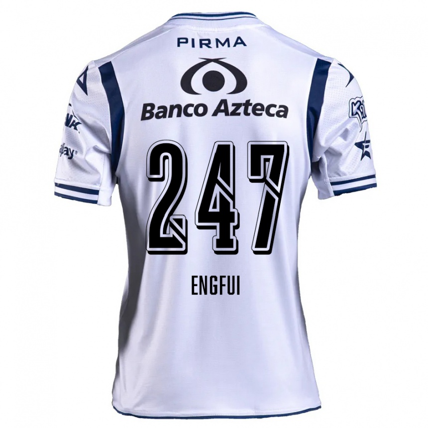 Kids Football Emilio Engfui #247 White Navy Blue Home Jersey 2024/25 T-Shirt