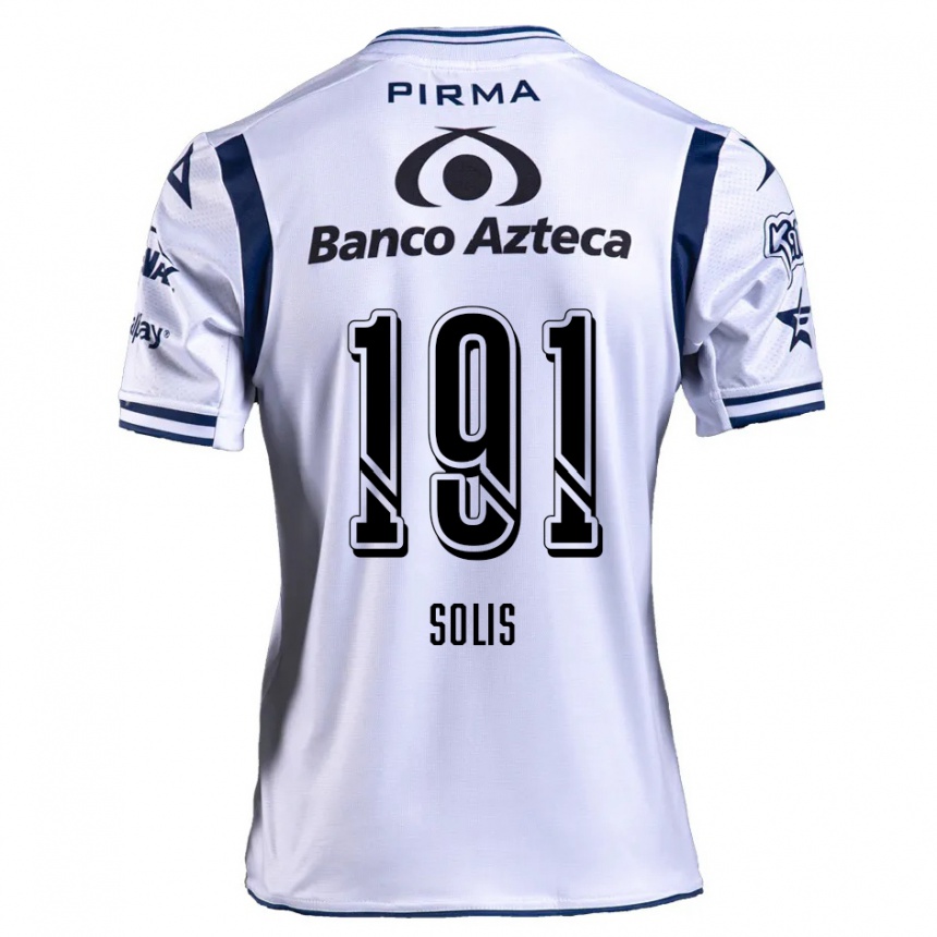 Kids Football César Solís #191 White Navy Blue Home Jersey 2024/25 T-Shirt