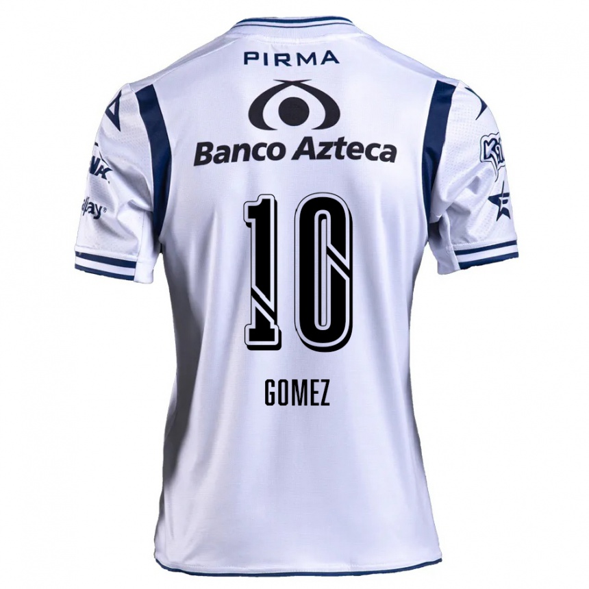 Kids Football Savianna Gómez #10 White Navy Blue Home Jersey 2024/25 T-Shirt