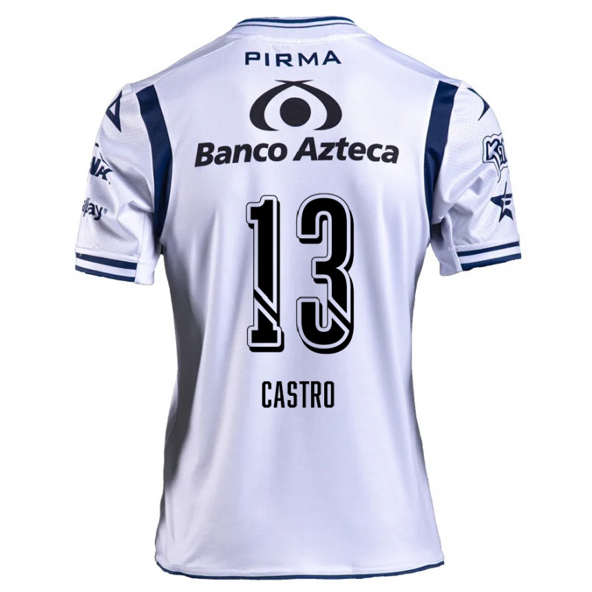 Kids Football Mariam Castro #13 White Navy Blue Home Jersey 2024/25 T-Shirt