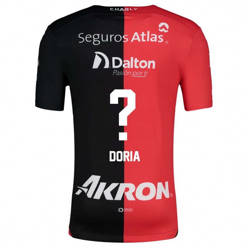 Kids Football Matheus Dória #0 Red Black Home Jersey 2024/25 T-Shirt