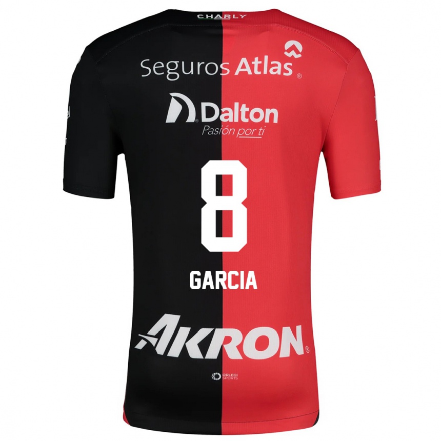 Kids Football Mateo García #8 Red Black Home Jersey 2024/25 T-Shirt