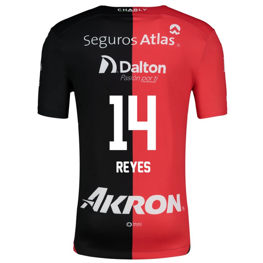 Kids Football Luis Reyes #14 Red Black Home Jersey 2024/25 T-Shirt