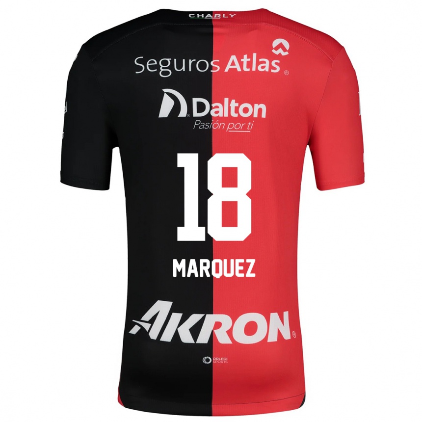 Kids Football Jeremy Márquez #18 Red Black Home Jersey 2024/25 T-Shirt