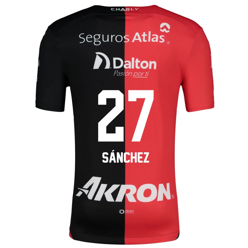 Kids Football Antonio Sánchez #27 Red Black Home Jersey 2024/25 T-Shirt