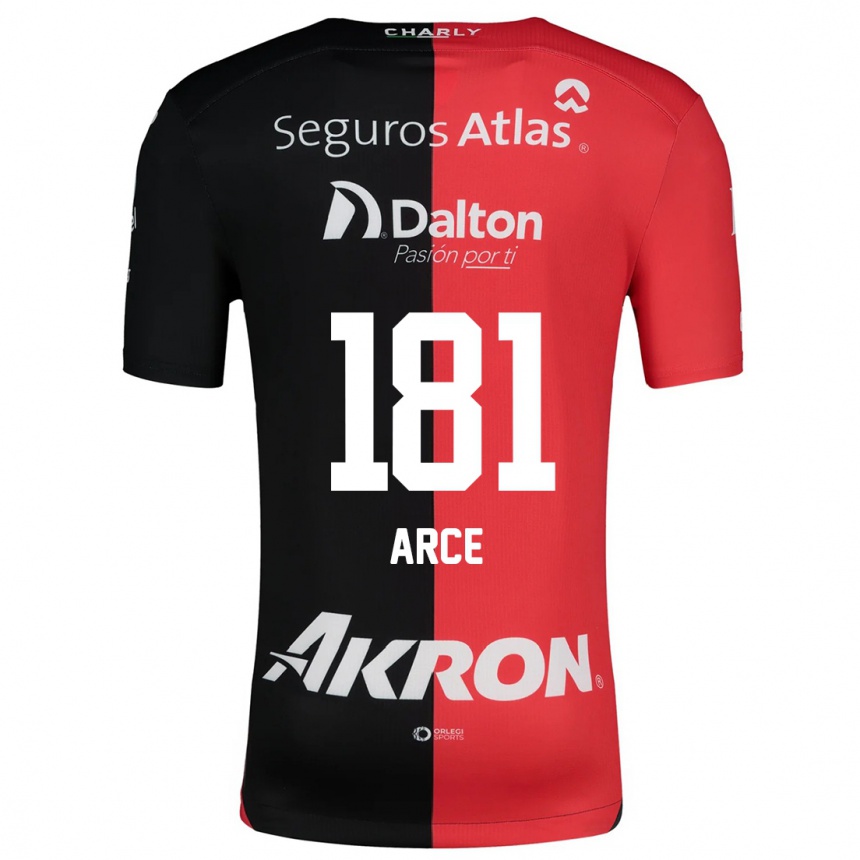 Kids Football Edson Arce #181 Red Black Home Jersey 2024/25 T-Shirt