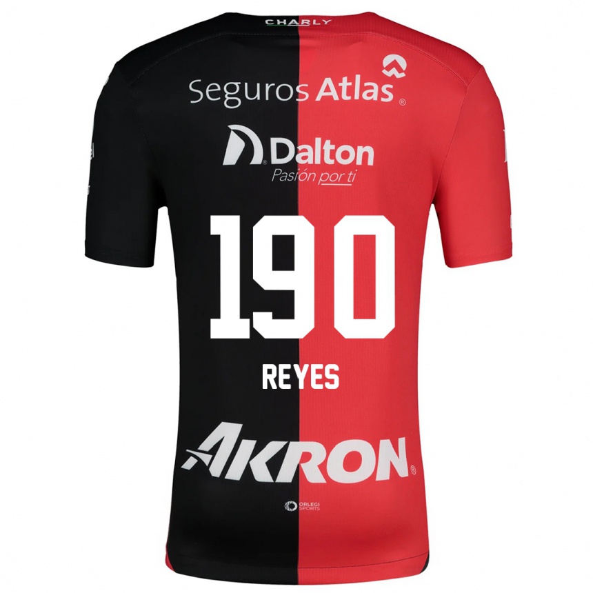 Kids Football Óscar Reyes #190 Red Black Home Jersey 2024/25 T-Shirt