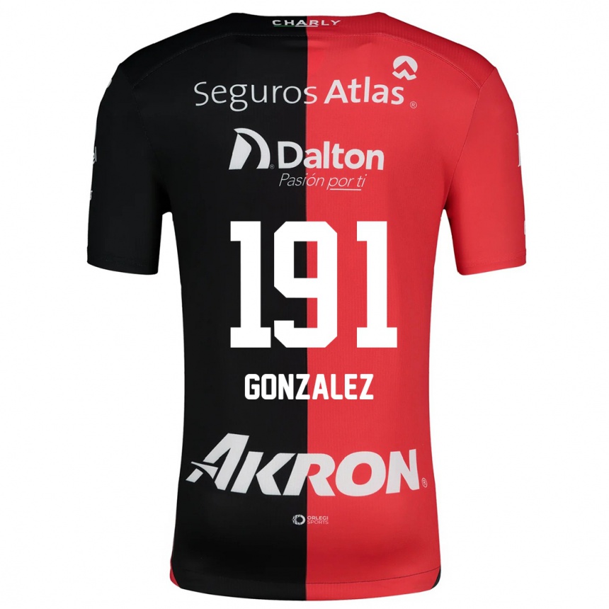 Kids Football Juan González #191 Red Black Home Jersey 2024/25 T-Shirt