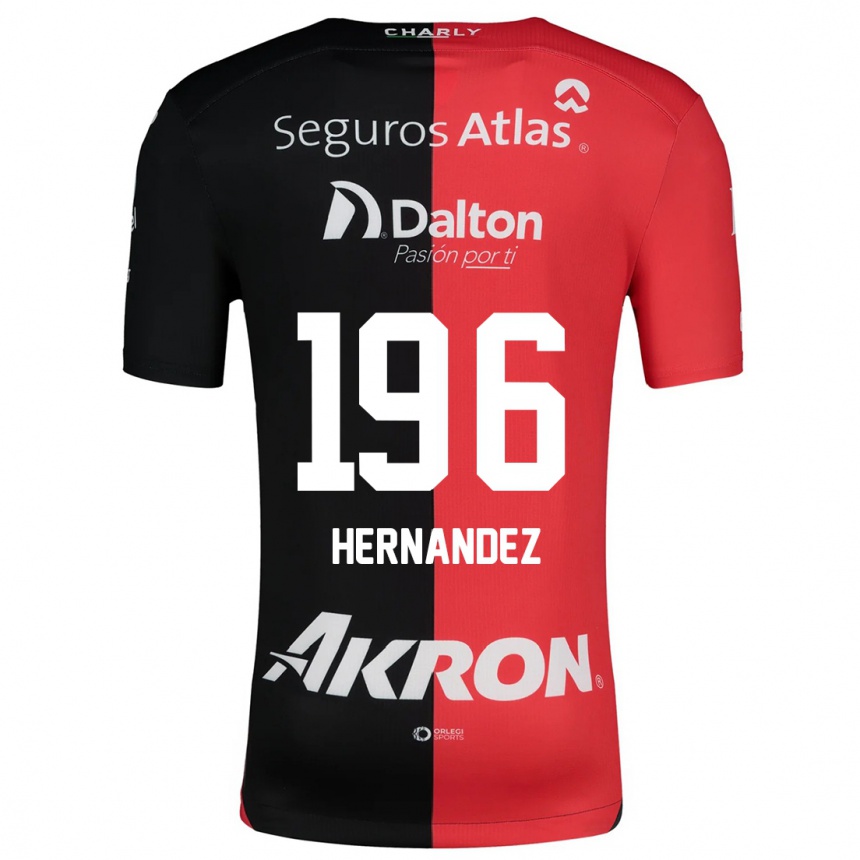 Kids Football Miguel Hernández #196 Red Black Home Jersey 2024/25 T-Shirt