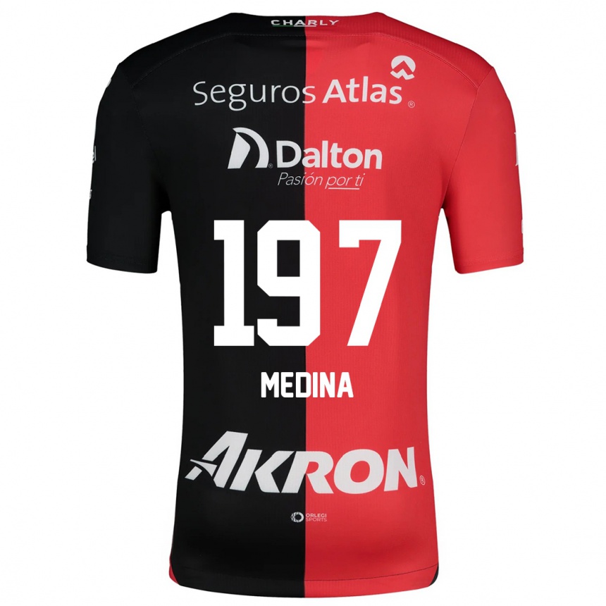 Kids Football Héctor Medina #197 Red Black Home Jersey 2024/25 T-Shirt