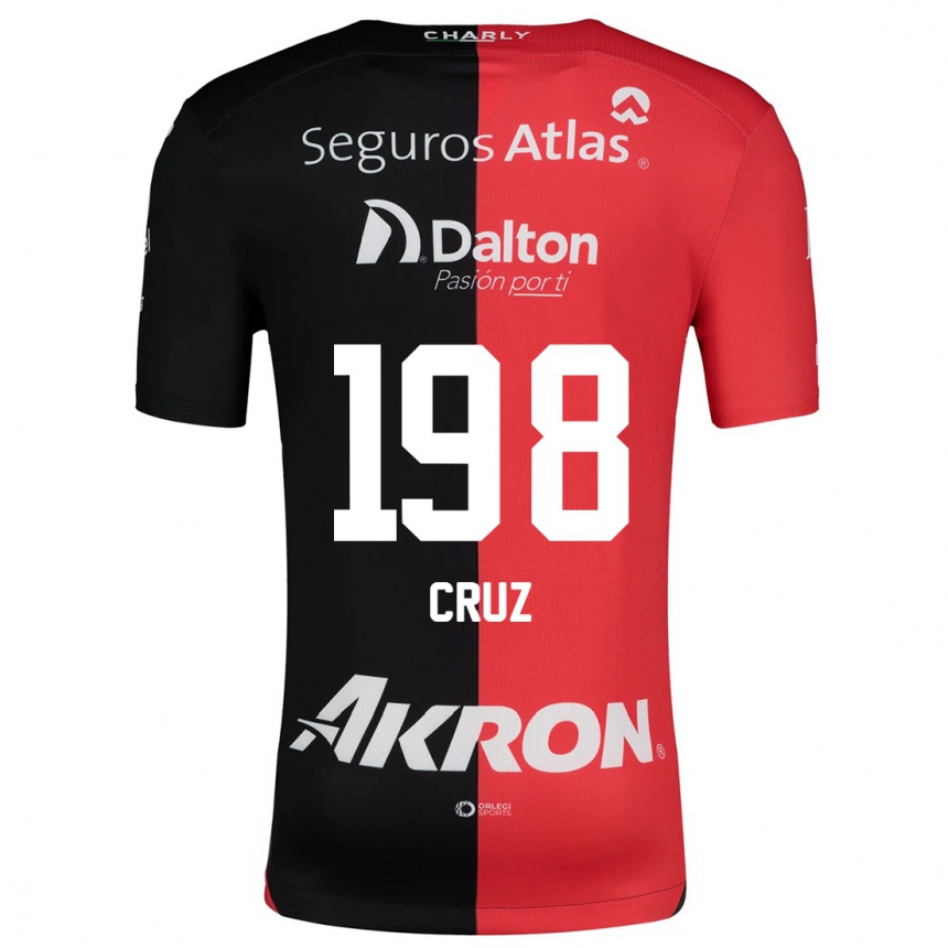 Kids Football Carlos Cruz #198 Red Black Home Jersey 2024/25 T-Shirt