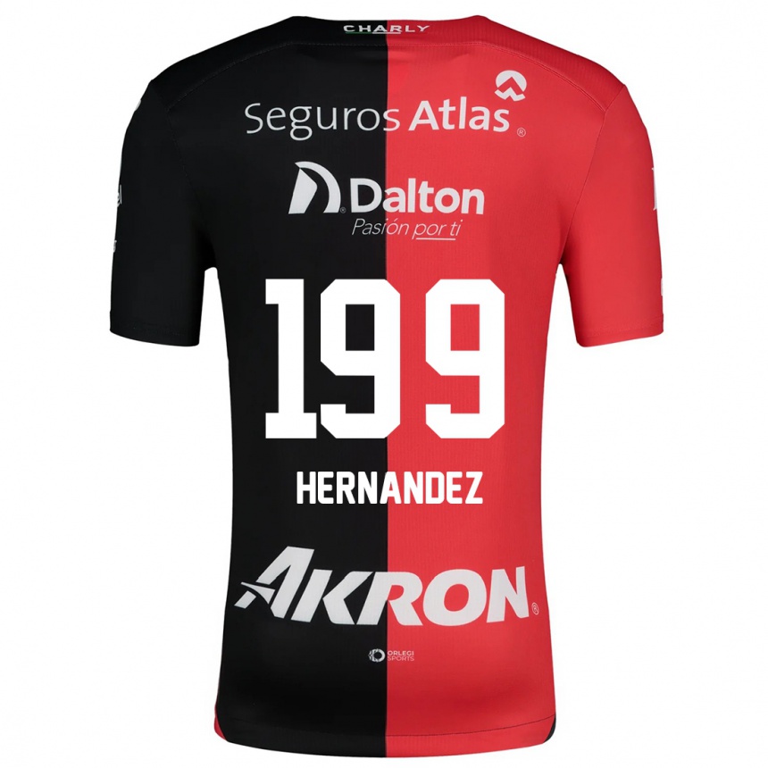 Kids Football Sergio Hernández #199 Red Black Home Jersey 2024/25 T-Shirt