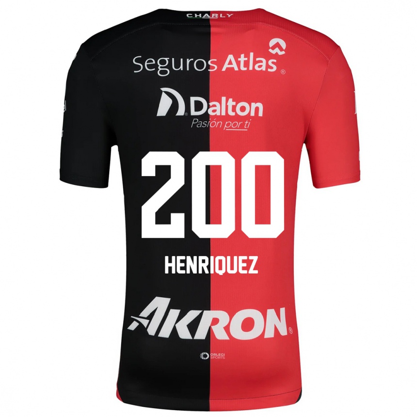 Kids Football Carlos Henríquez #200 Red Black Home Jersey 2024/25 T-Shirt