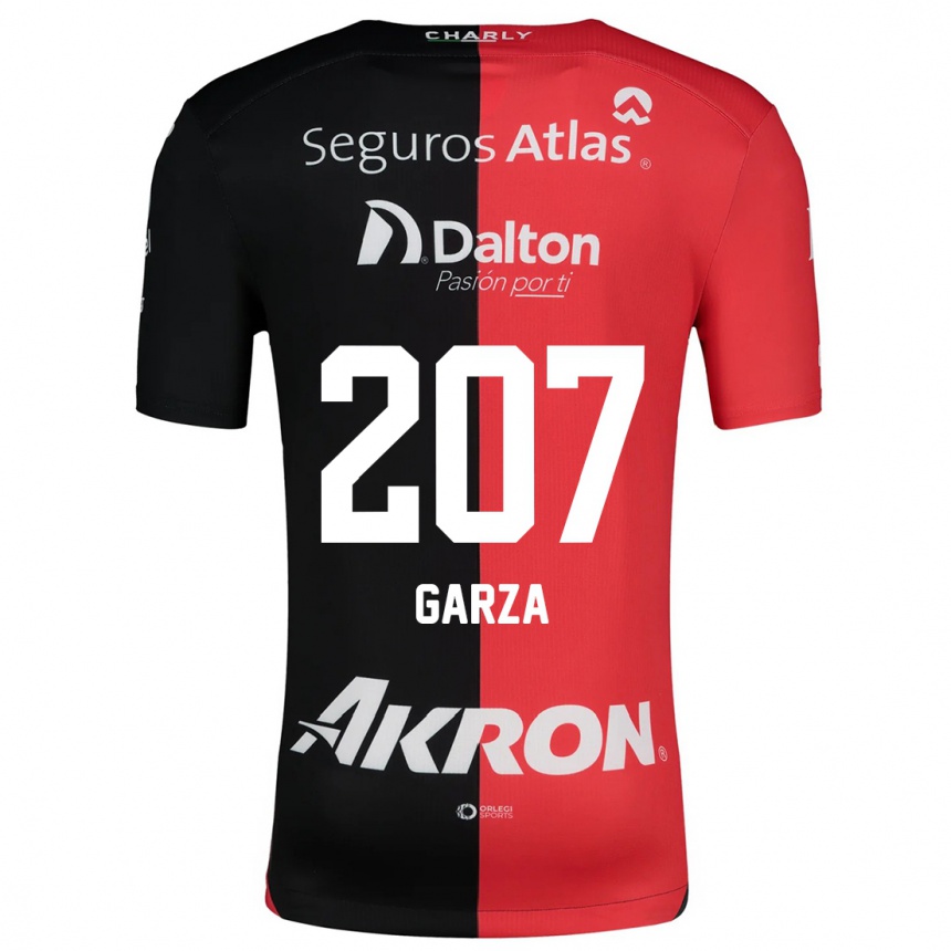 Kids Football Rodolfo Garza #207 Red Black Home Jersey 2024/25 T-Shirt