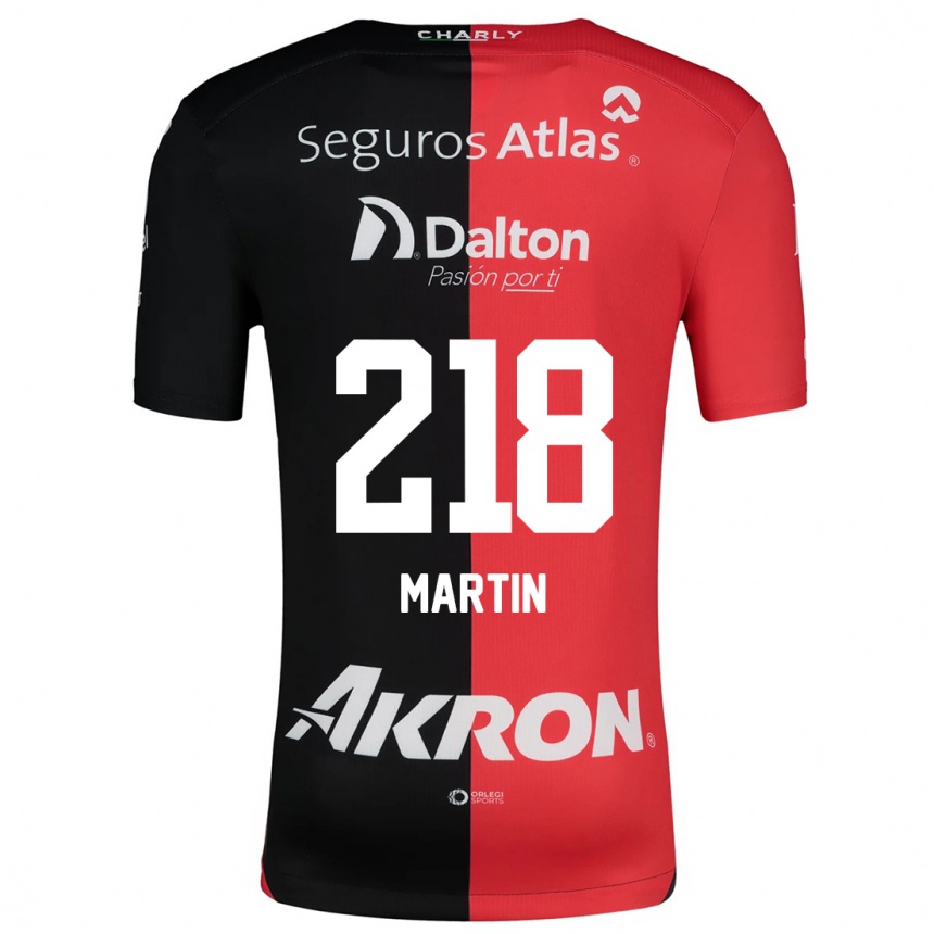 Kids Football Jorge San Martín #218 Red Black Home Jersey 2024/25 T-Shirt