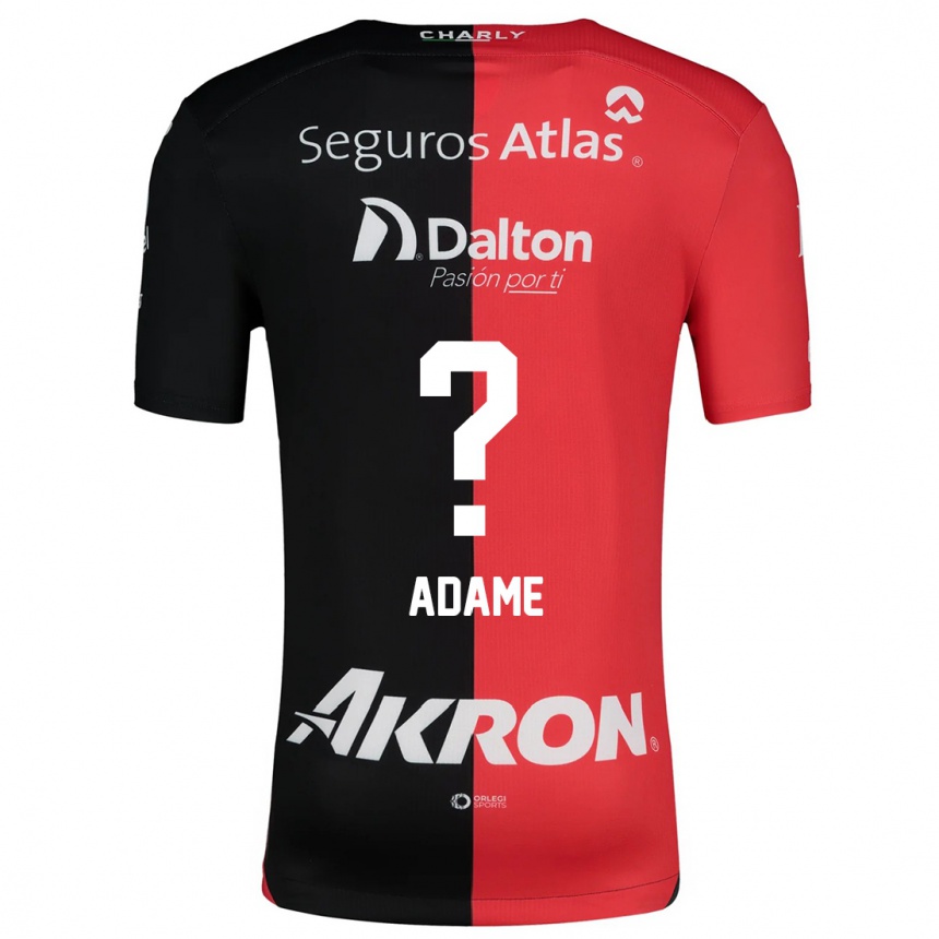 Kids Football Edgar Adame #0 Red Black Home Jersey 2024/25 T-Shirt