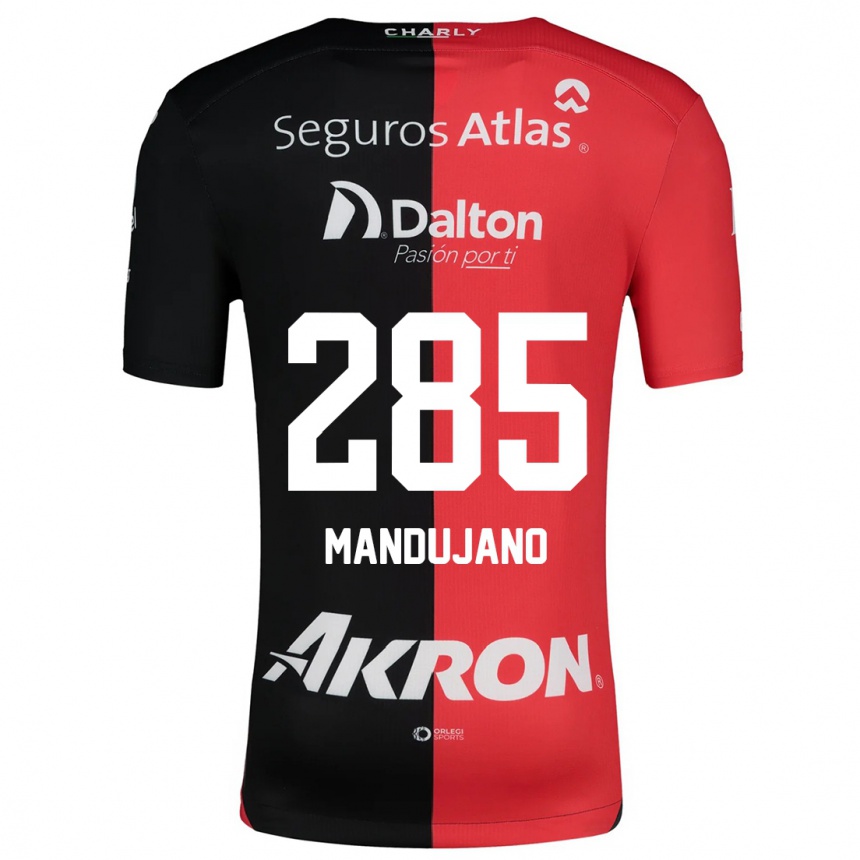 Kids Football Sebastián Mandujano #285 Red Black Home Jersey 2024/25 T-Shirt