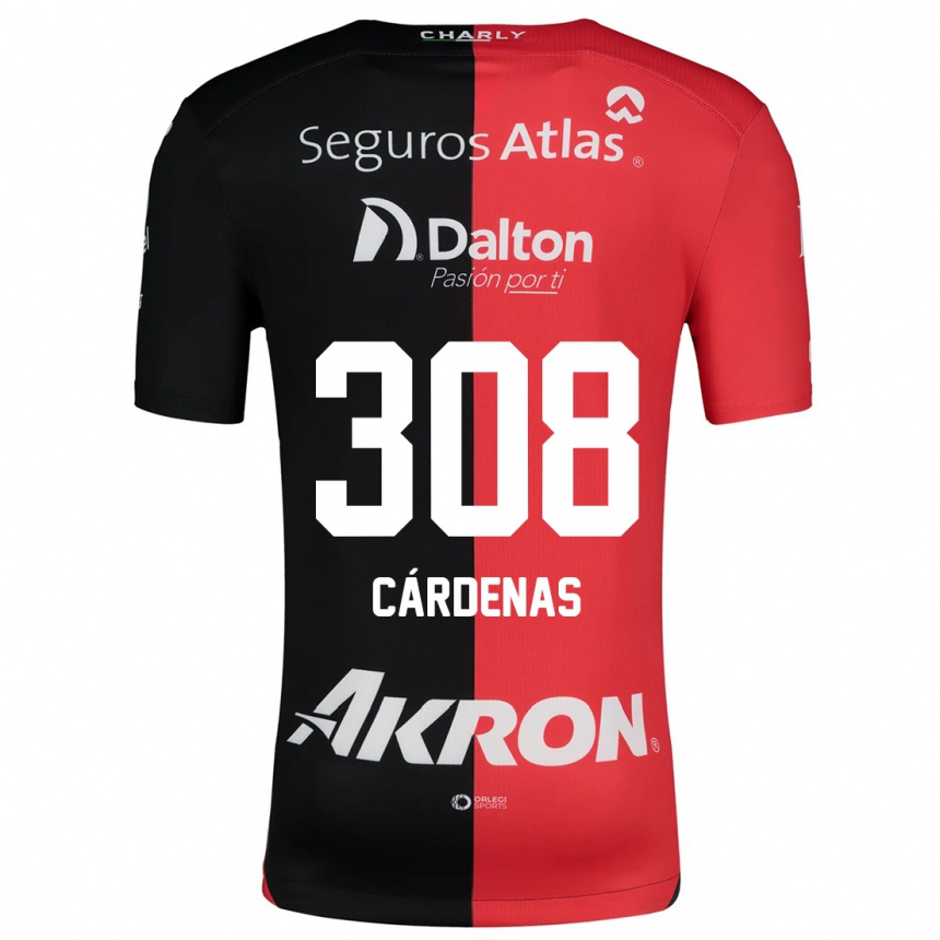 Kids Football Rodrigo Cárdenas #308 Red Black Home Jersey 2024/25 T-Shirt