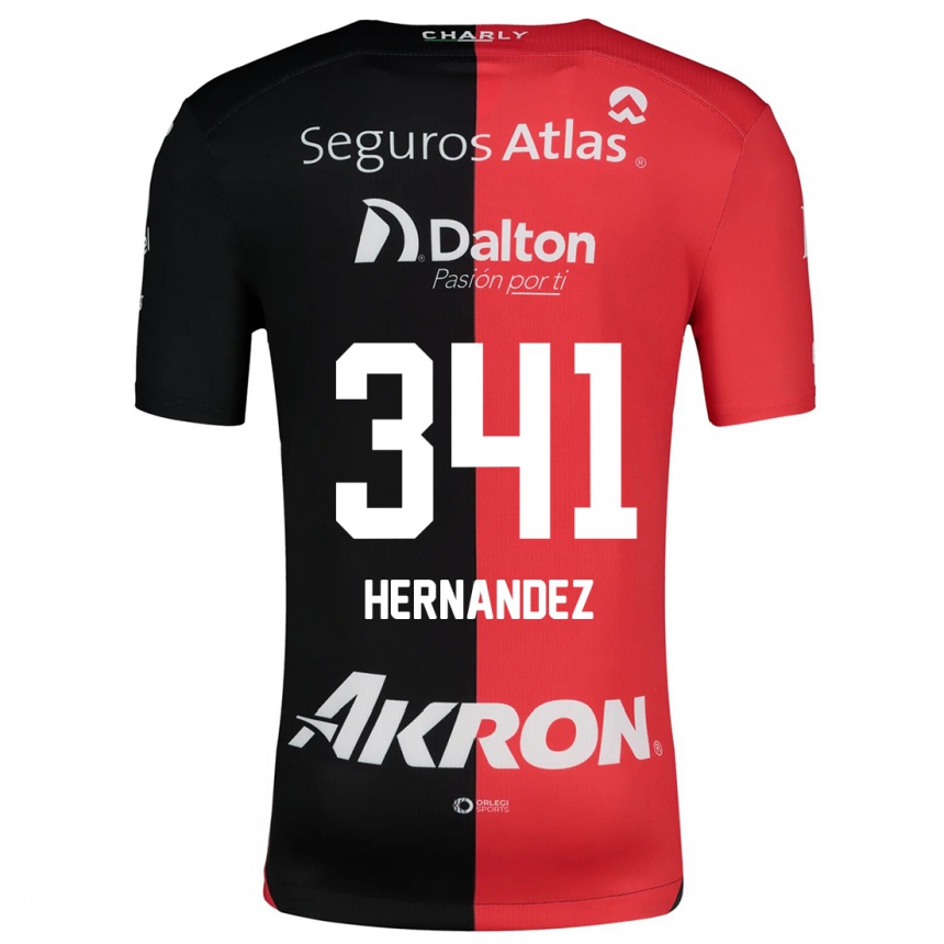 Kids Football Leonardo Hernández #341 Red Black Home Jersey 2024/25 T-Shirt