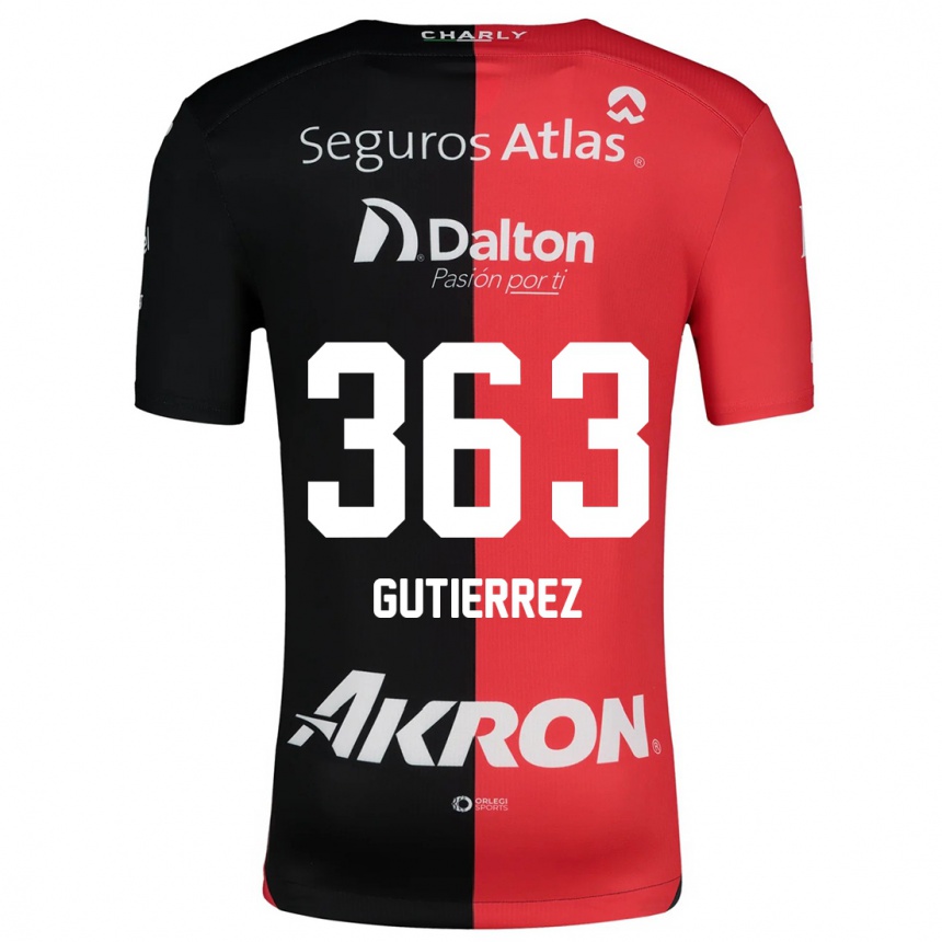 Kids Football Orlando Gutiérrez #363 Red Black Home Jersey 2024/25 T-Shirt