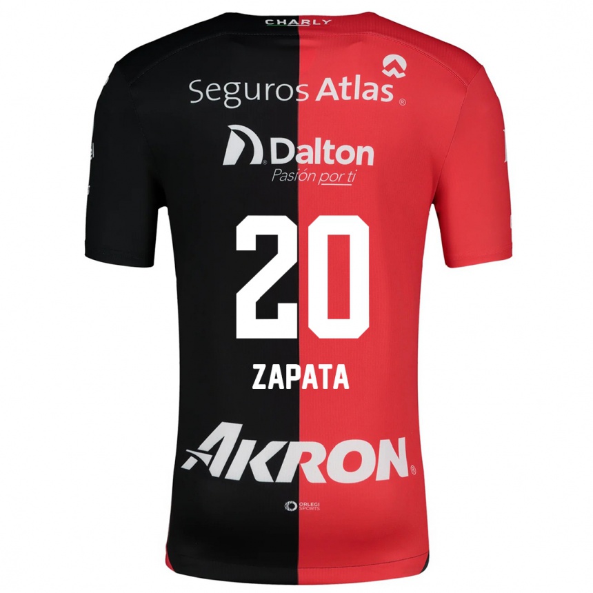 Kids Football Juan Zapata #20 Red Black Home Jersey 2024/25 T-Shirt