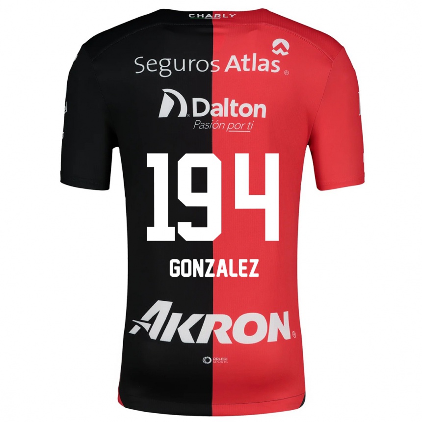 Kids Football Andrés González #194 Red Black Home Jersey 2024/25 T-Shirt