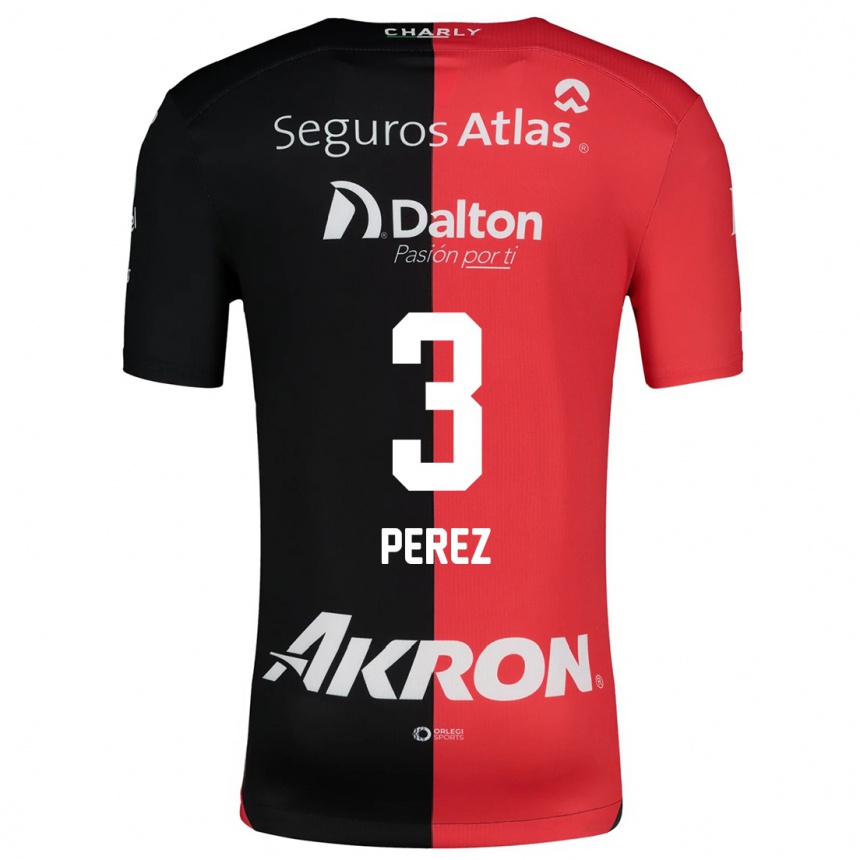 Kids Football María Fernanda Pérez #3 Red Black Home Jersey 2024/25 T-Shirt