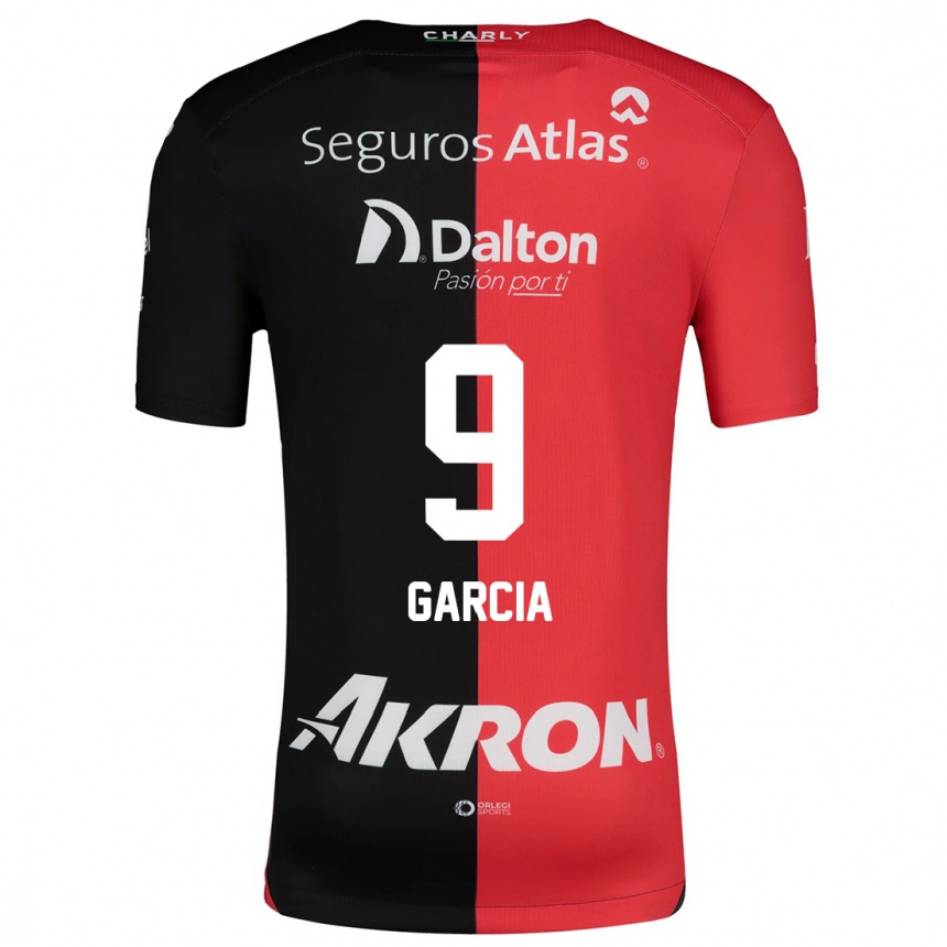 Kids Football Marcia García #9 Red Black Home Jersey 2024/25 T-Shirt