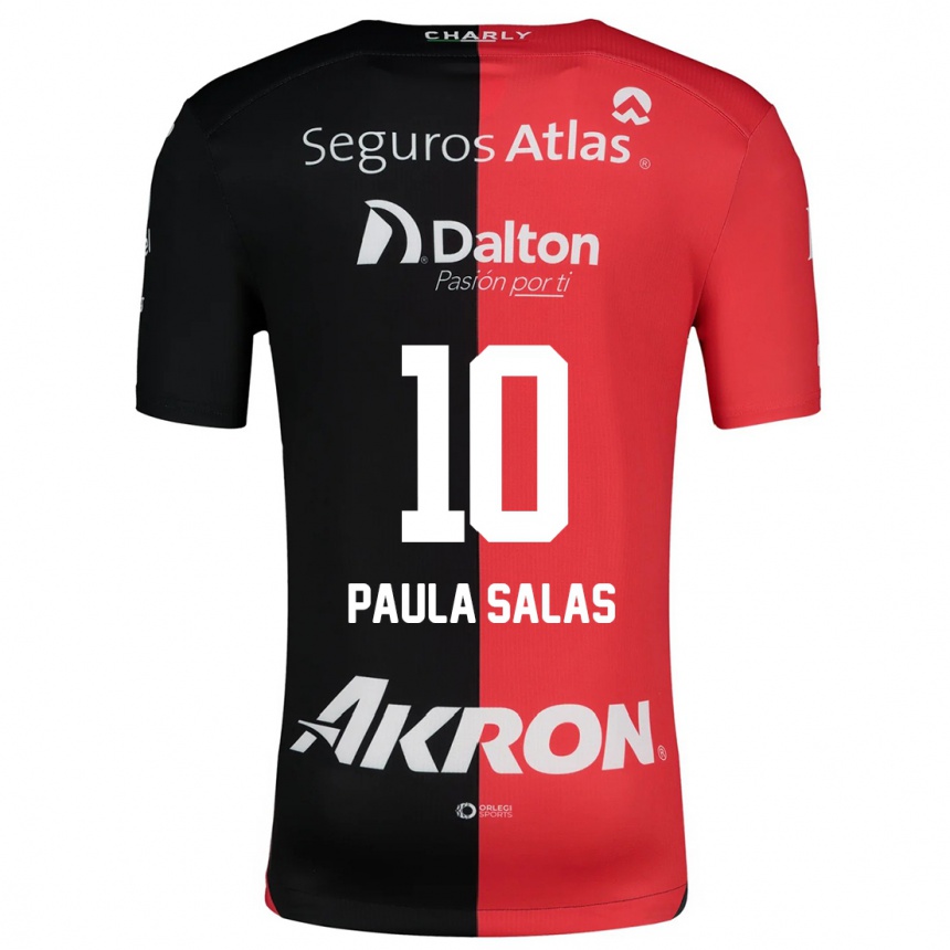 Kids Football María Paula Salas #10 Red Black Home Jersey 2024/25 T-Shirt