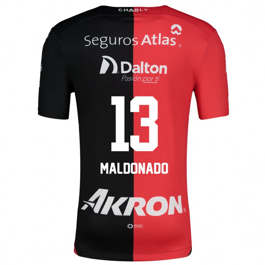 Kids Football Maritza Maldonado #13 Red Black Home Jersey 2024/25 T-Shirt