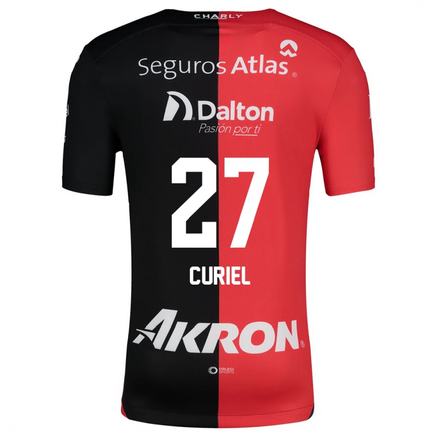 Kids Football Alexa Curiel #27 Red Black Home Jersey 2024/25 T-Shirt