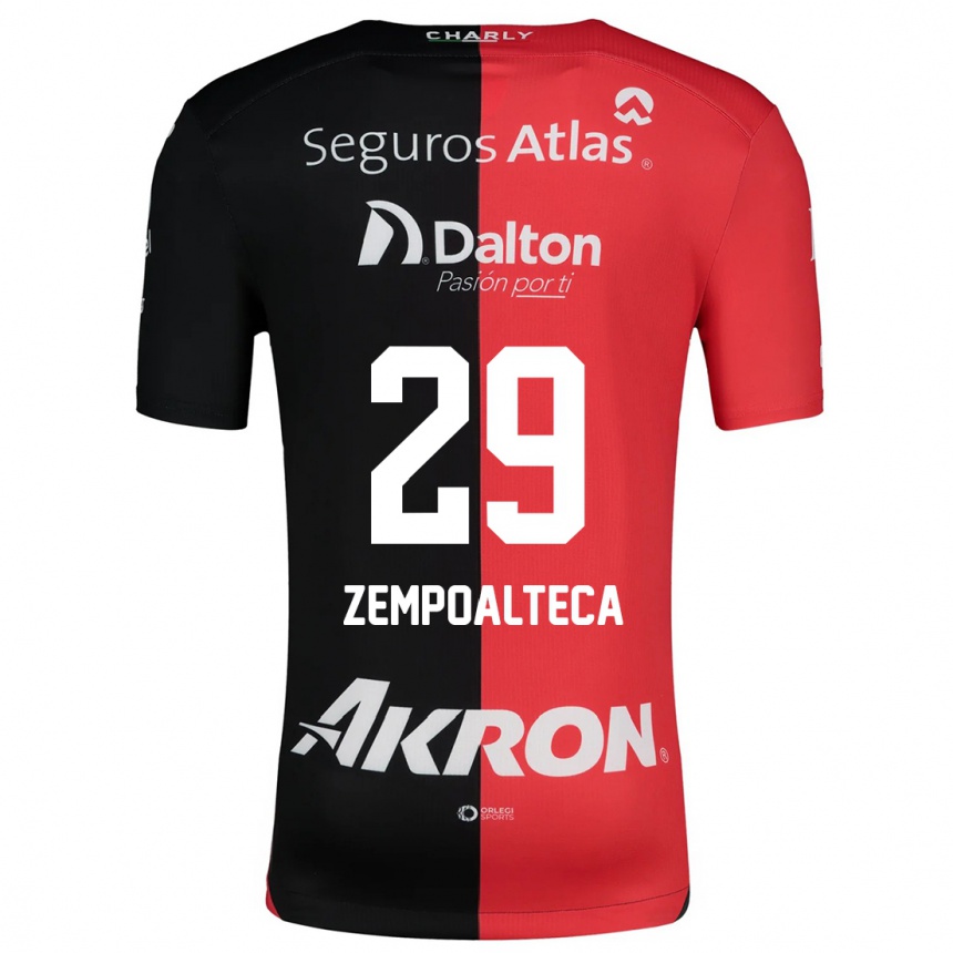 Kids Football Karla Zempoalteca #29 Red Black Home Jersey 2024/25 T-Shirt