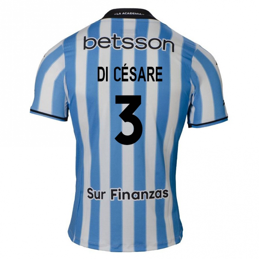 Kids Football Marco Di Césare #3 Blue White Black Home Jersey 2024/25 T-Shirt