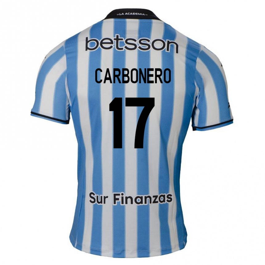 Kids Football Johan Carbonero #17 Blue White Black Home Jersey 2024/25 T-Shirt