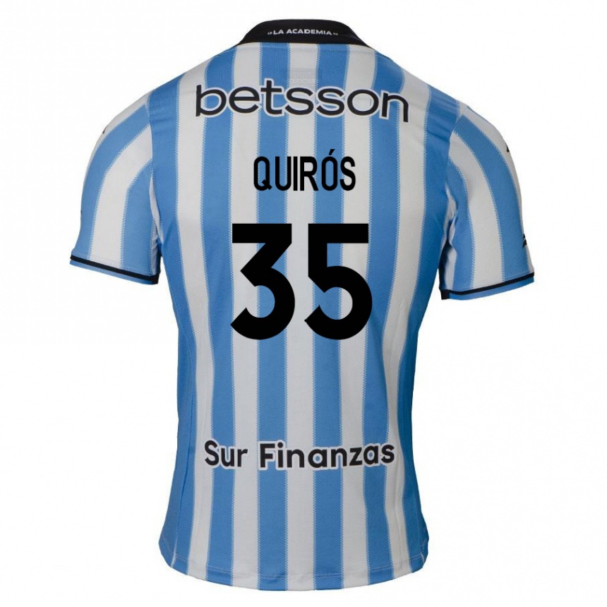 Kids Football Santiago Quirós #35 Blue White Black Home Jersey 2024/25 T-Shirt