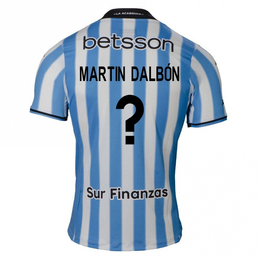 Kids Football Juan Martin Dalbón #0 Blue White Black Home Jersey 2024/25 T-Shirt