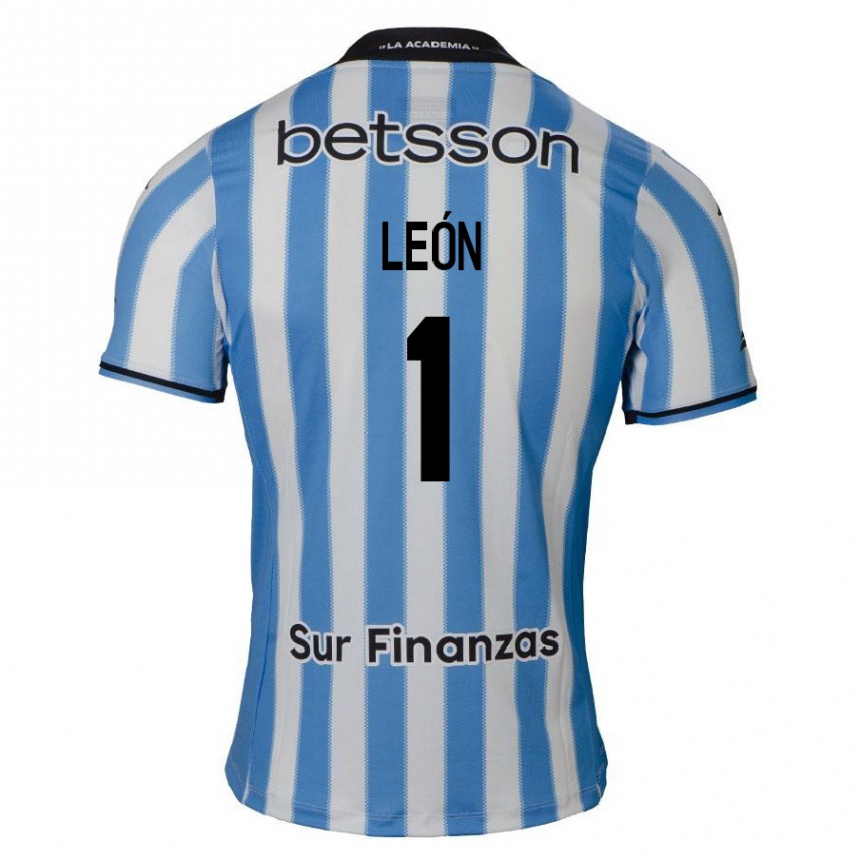 Kids Football Roberto León #1 Blue White Black Home Jersey 2024/25 T-Shirt