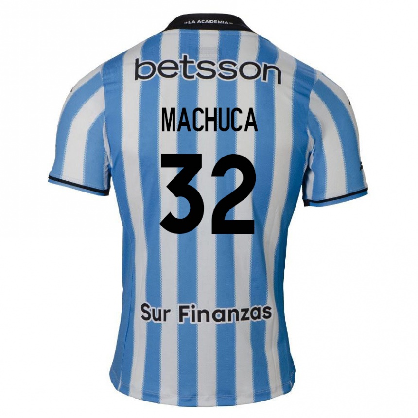 Kids Football Elías Machuca #32 Blue White Black Home Jersey 2024/25 T-Shirt