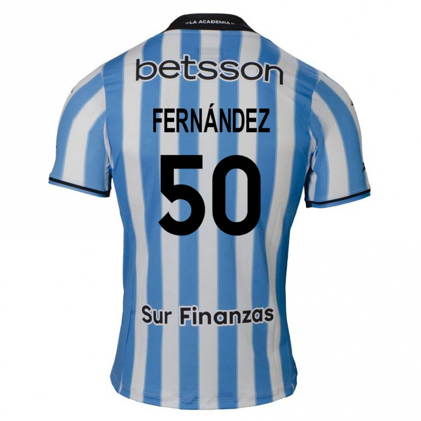 Kids Football Román Fernández #50 Blue White Black Home Jersey 2024/25 T-Shirt