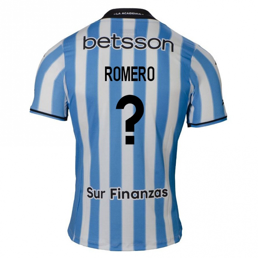 Kids Football Benicio Romero #0 Blue White Black Home Jersey 2024/25 T-Shirt