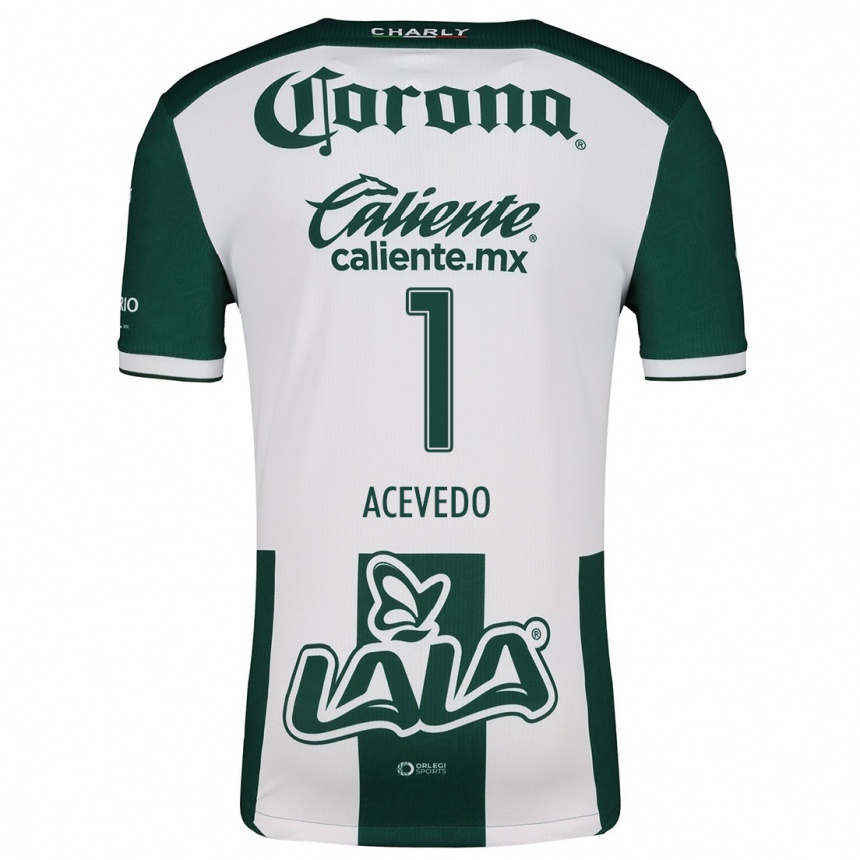 Kids Football Carlos Acevedo #1 Green White Home Jersey 2024/25 T-Shirt