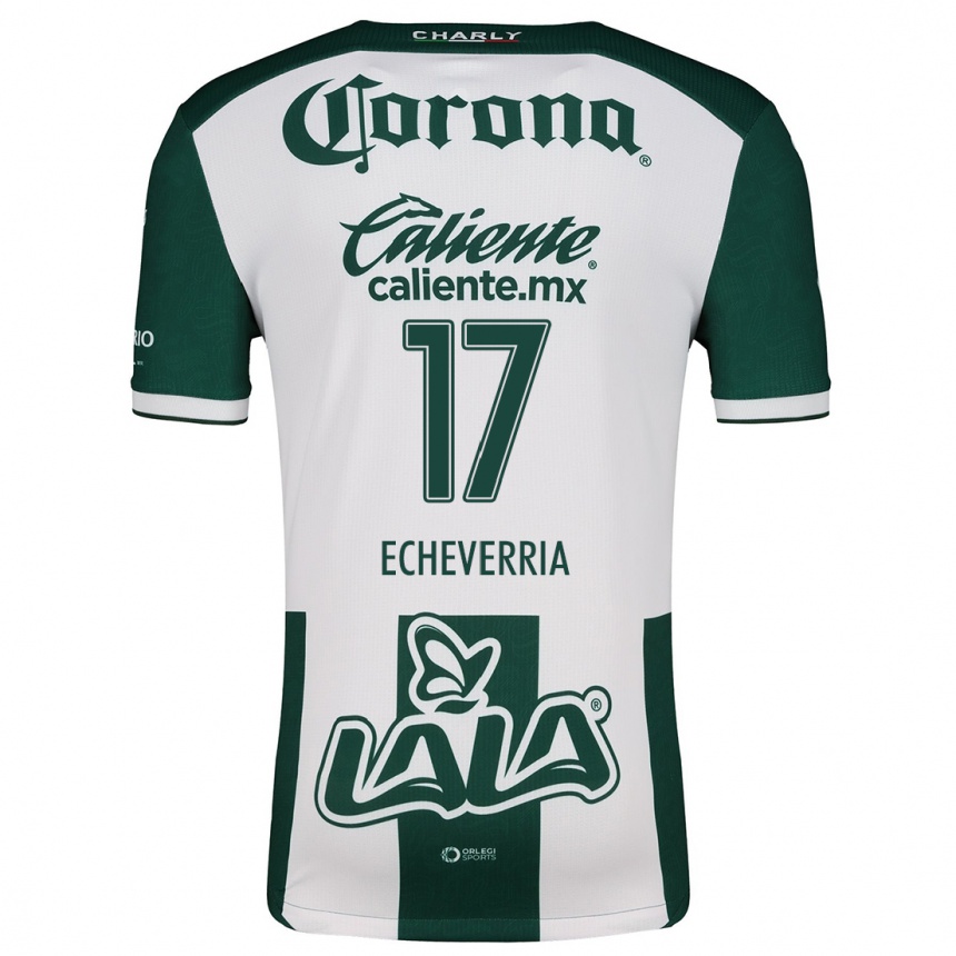 Kids Football Emmanuel Echeverría #17 Green White Home Jersey 2024/25 T-Shirt