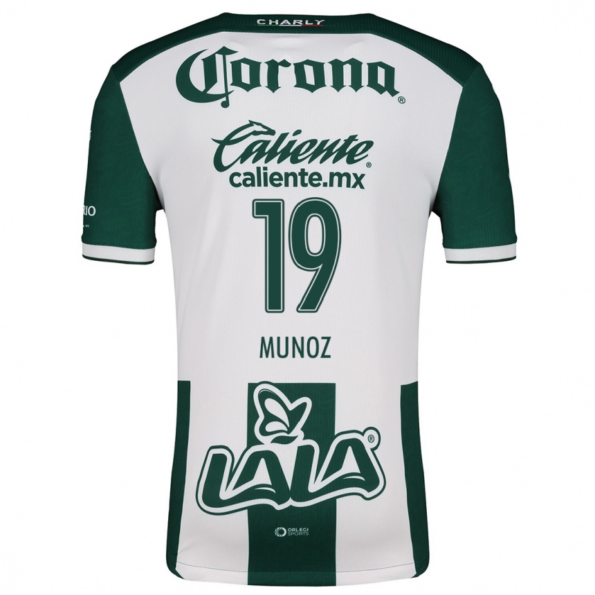 Kids Football Santiago Muñoz #19 Green White Home Jersey 2024/25 T-Shirt